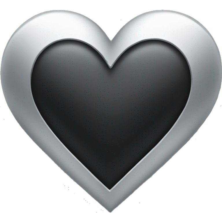 Black-And-silver-Heart-Emoji emoji