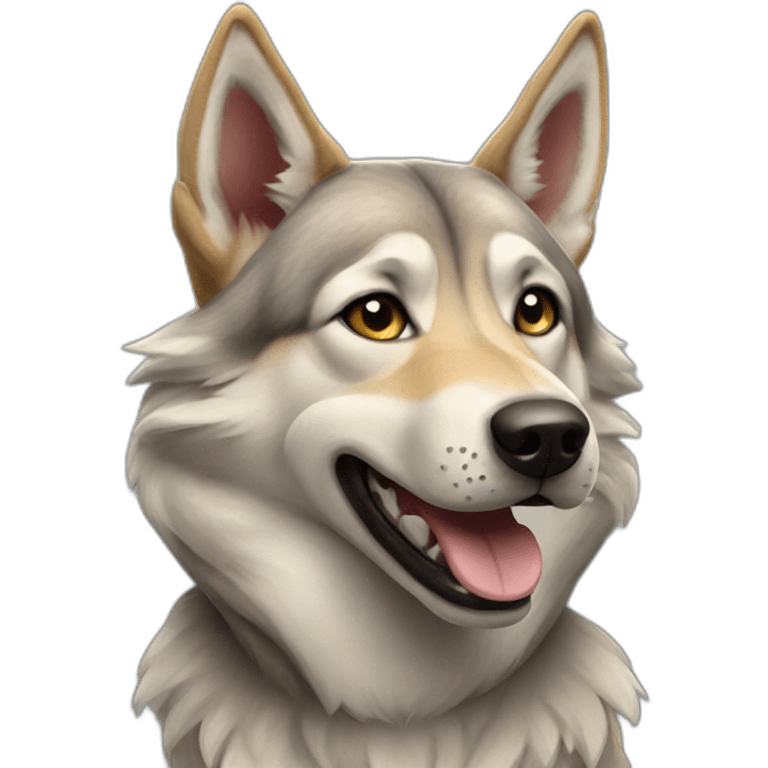 Crazy Czechoslovakian wolfdog emoji