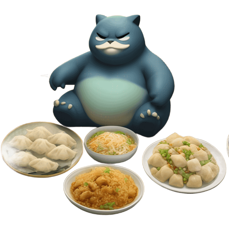 Snorlax at a Chinese buffet emoji