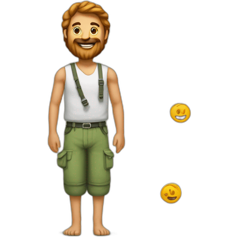 Un portugais avec des jambes poilues qui construit un mur emoji