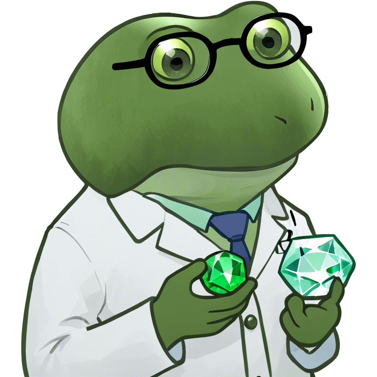 bufo doctor holding a green gem emoji