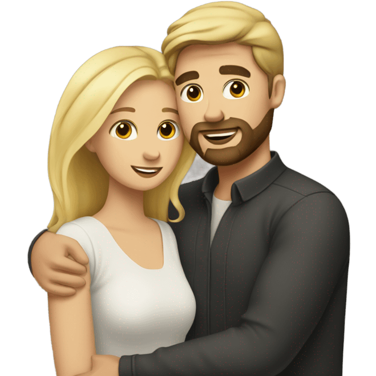 white male dark hair with beard hugging blonde woman emoji