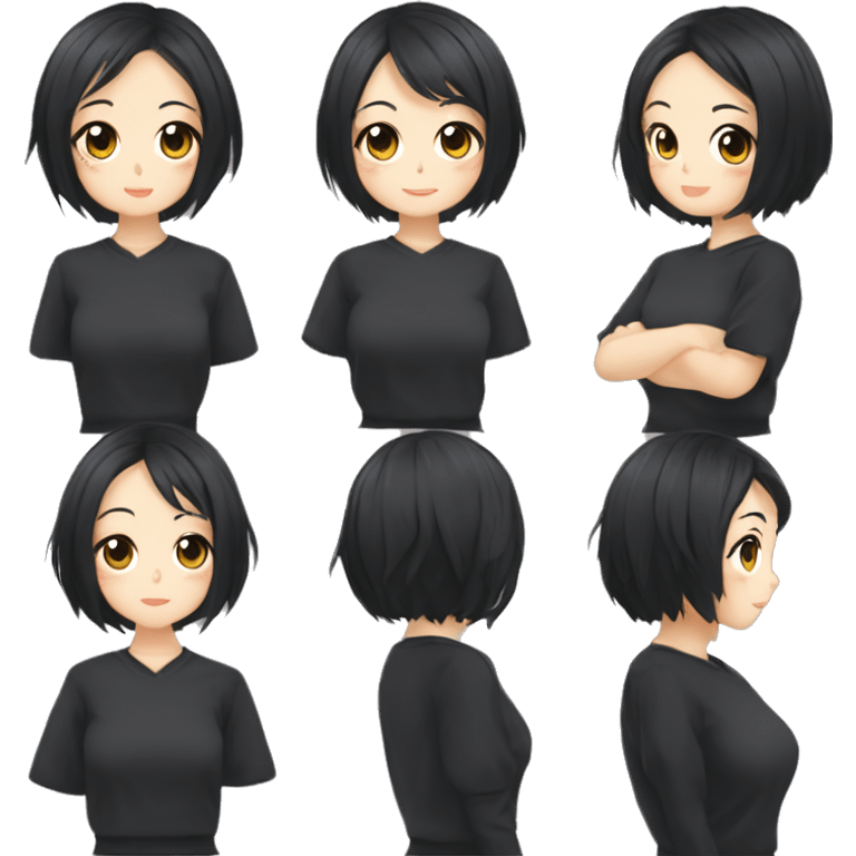 cute Ayame Kato（Girl・Short Hair・Black Hair） emoji