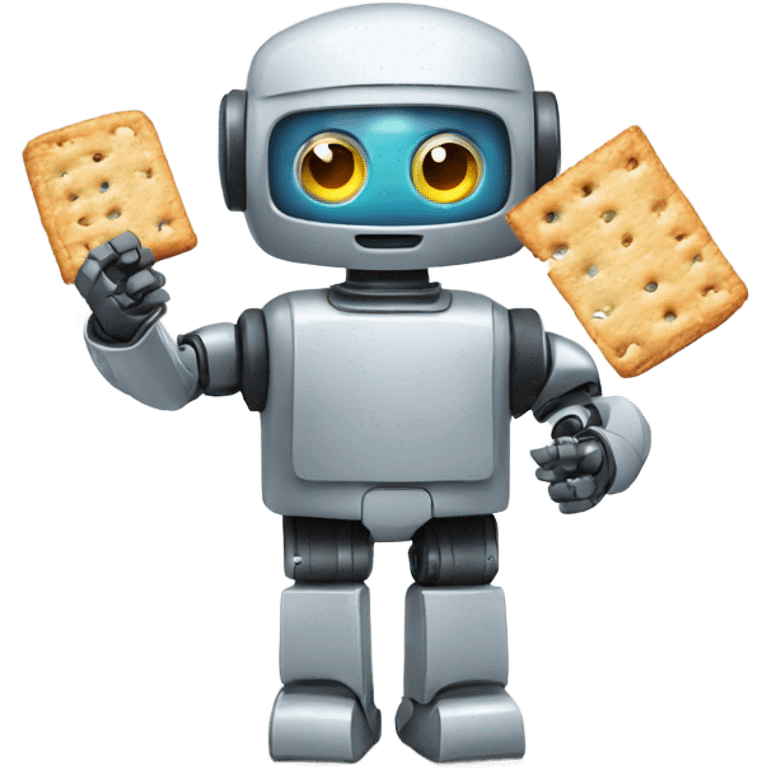 robot holding a movie cracker emoji