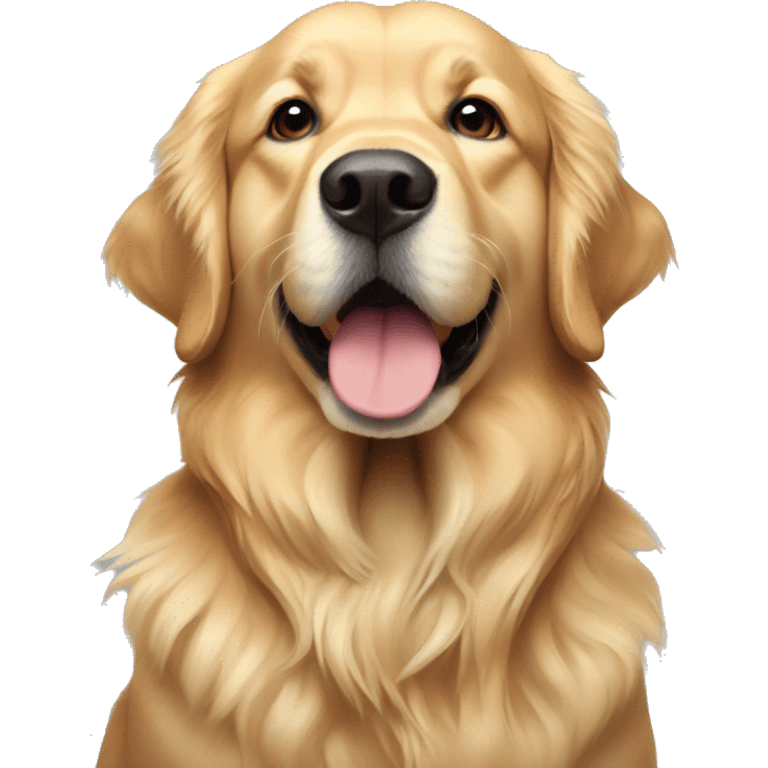 Golden retriever con lazo  emoji