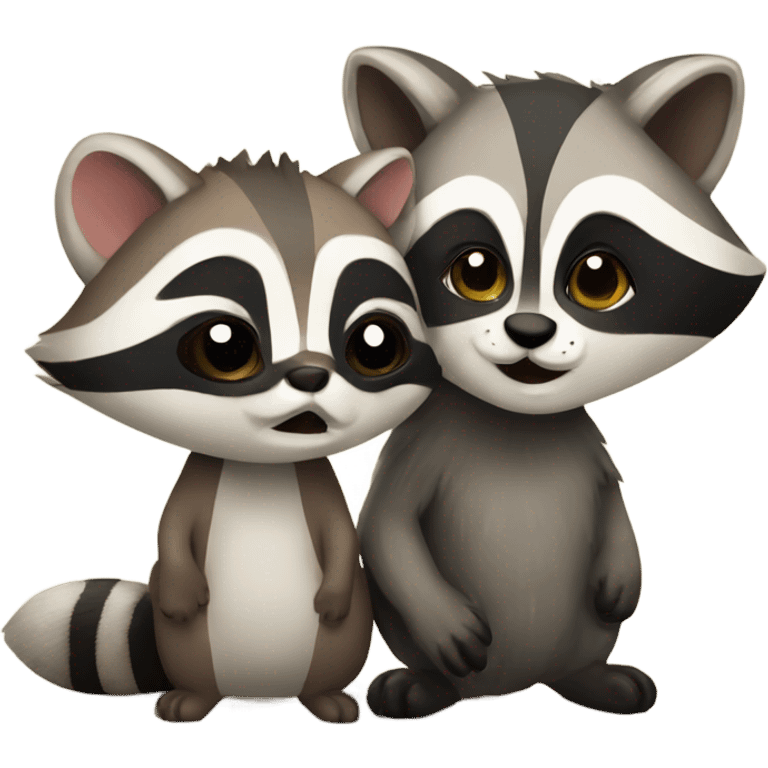 Raccoon and Ferret emoji