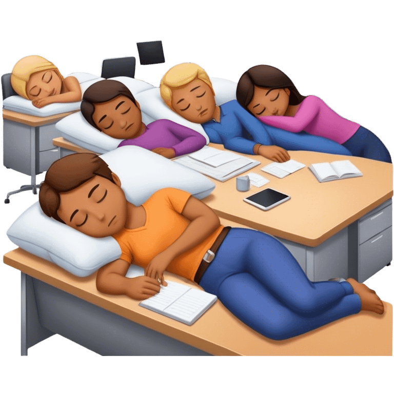 lazy people sleeping in office emoji