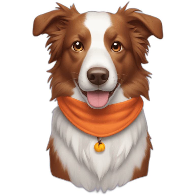 red border collie wearing a halloween costume emoji