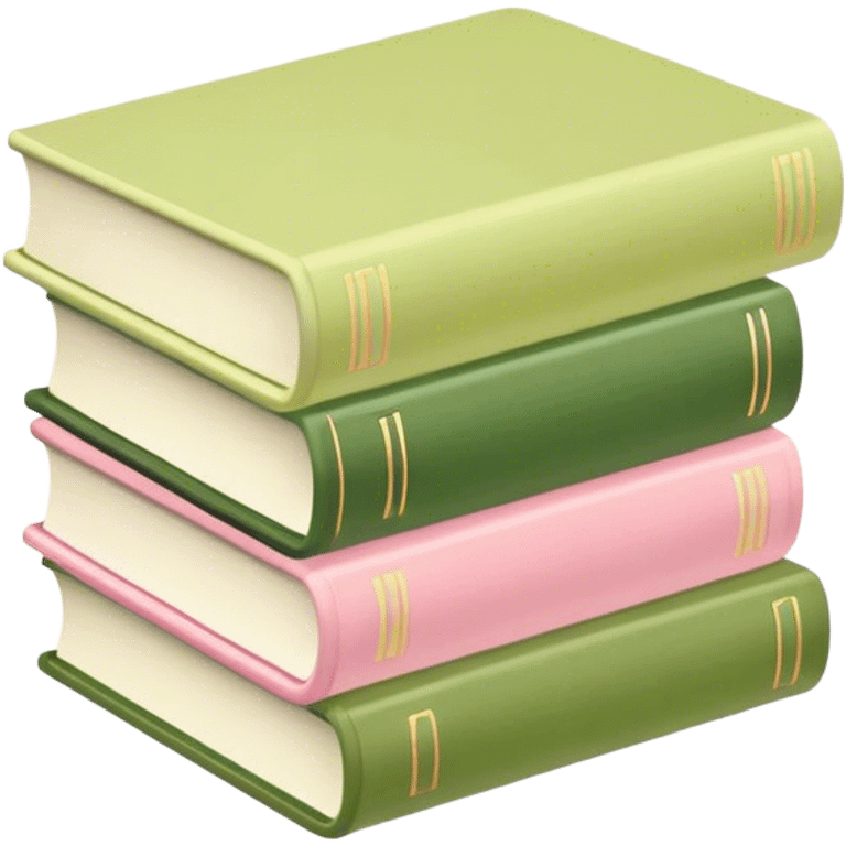 Pastel pink pastel yellow and matcha colored books emoji