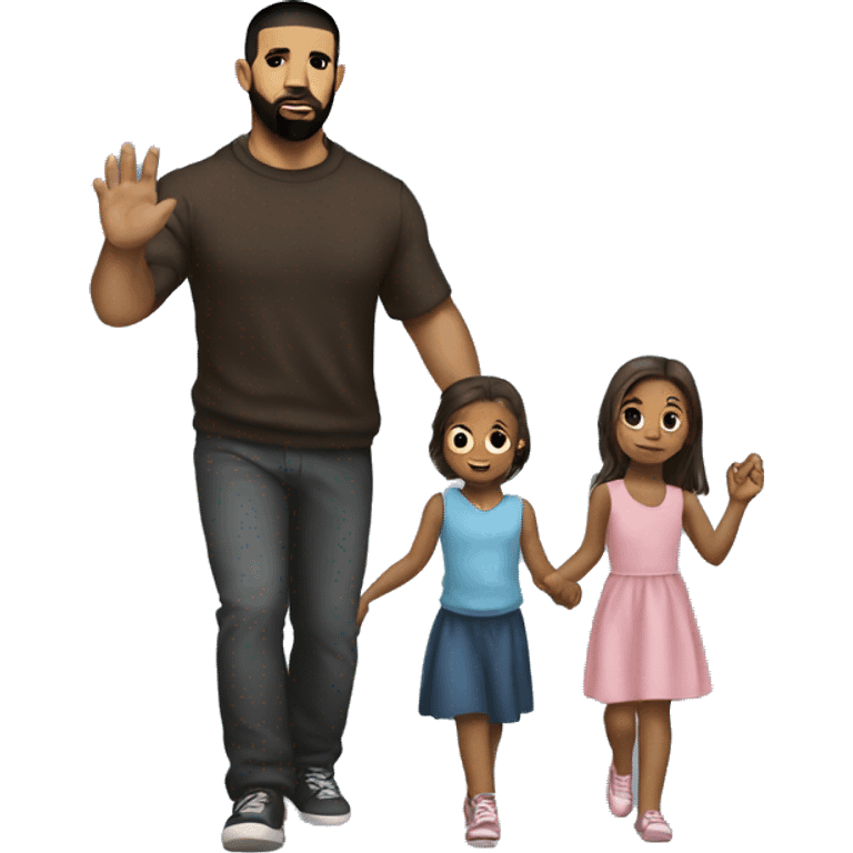 Drake Holding his daughters hand emoji