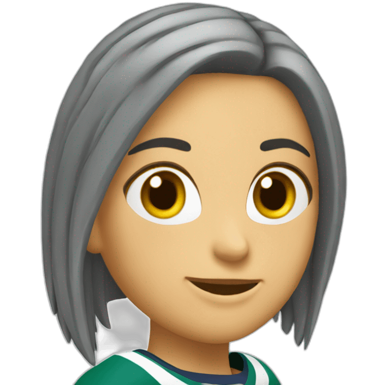 Jugadora de hockey con el 27 emoji