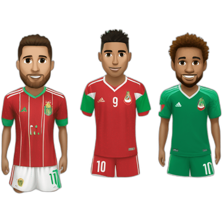 Ronaldo + messi + neymar avec le maillot du maroc IRL emoji