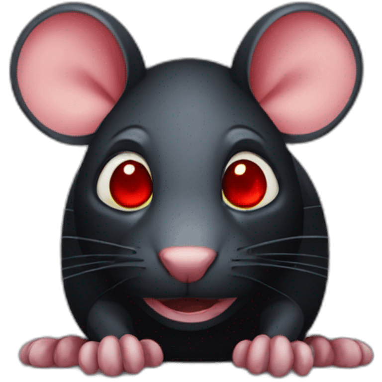 Black rat with red eyes emoji