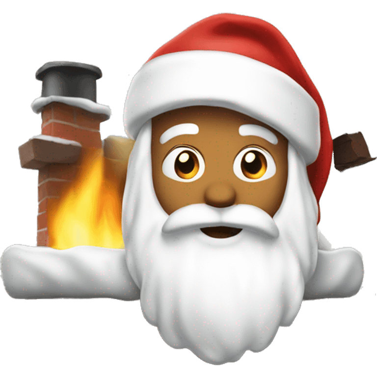 Santa coming down the chimney  emoji