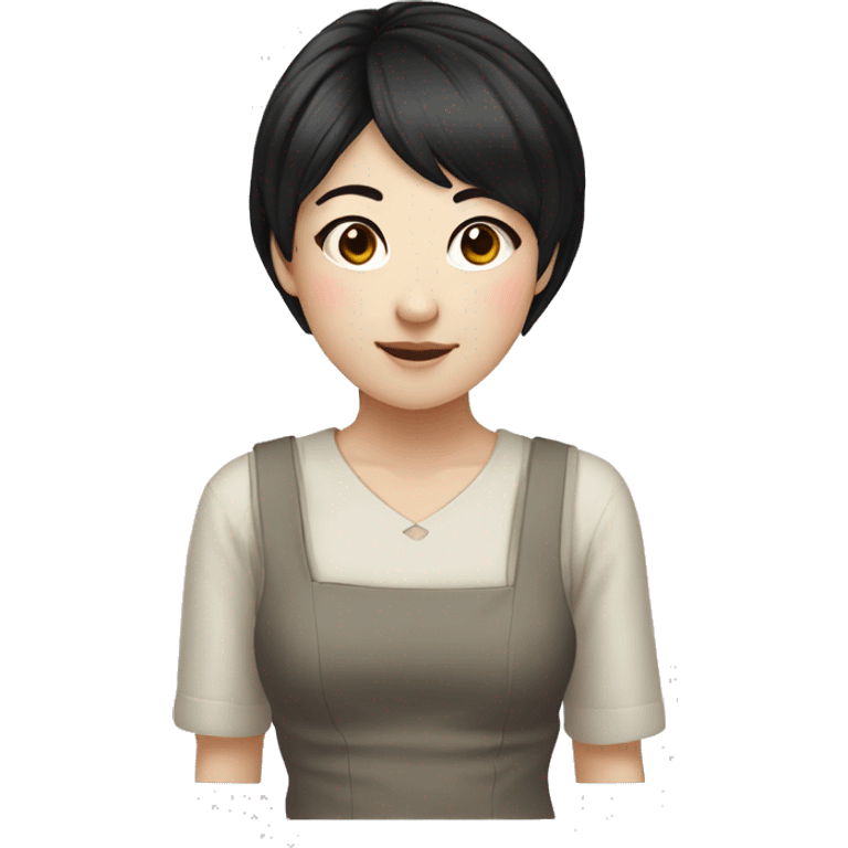 fermer korean girl short black hair emoji