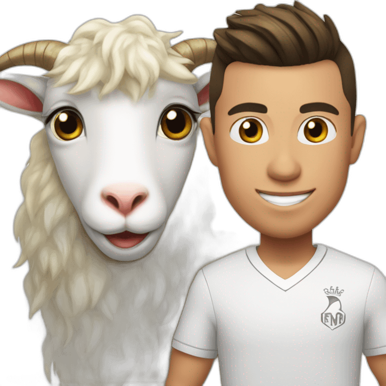 cr7 whith a goat emoji