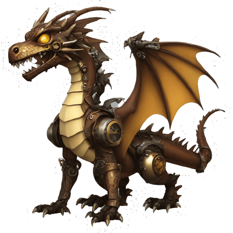 Steampunk Dragon full body emoji