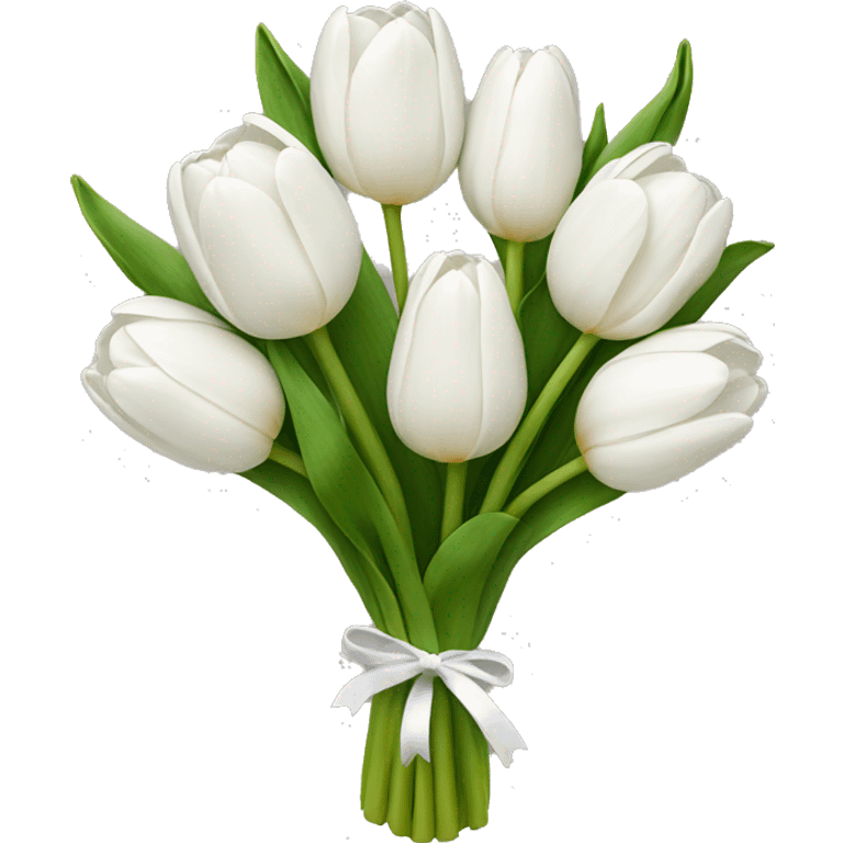 white tulip bouquet  emoji