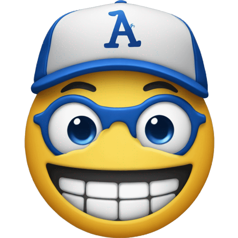 Emoji smilie face with dodger hat emoji