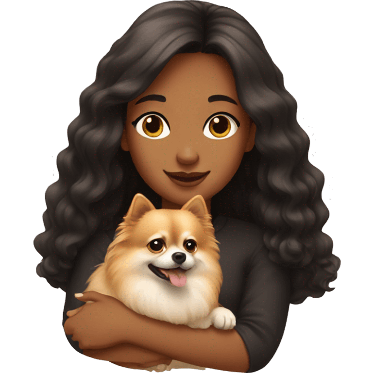 Girl with Pomeranian  emoji