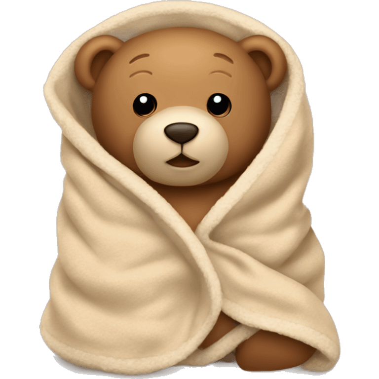 teddy bear in a beige blanket emoji