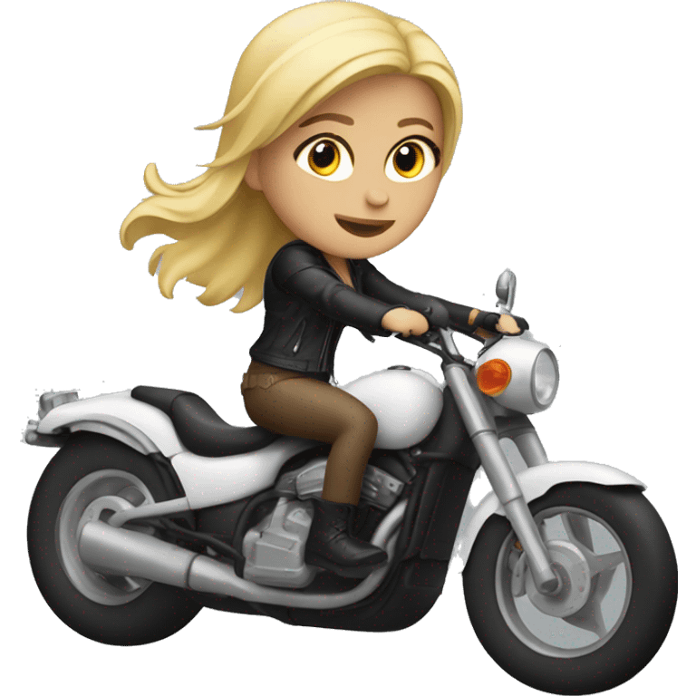 Blonde girl riding a motorcycle  emoji