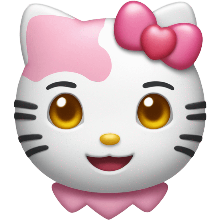 Hello kitty with heart eyes smiling  emoji