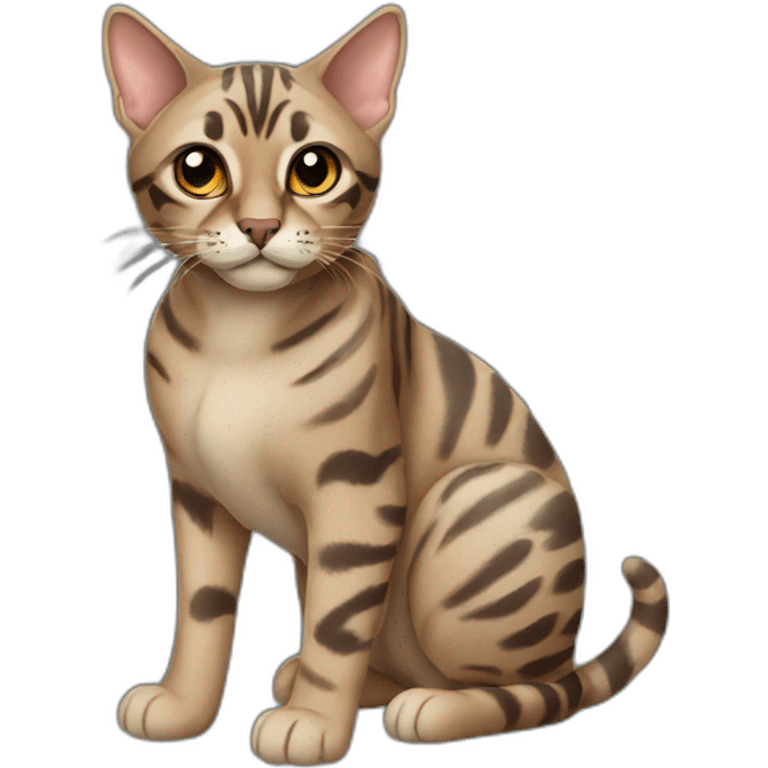 Dark beige/grey Bengal cat emoji