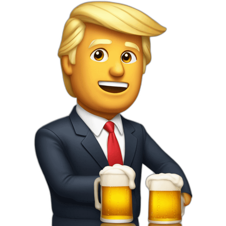 Donald Trump qui boit de la bière emoji