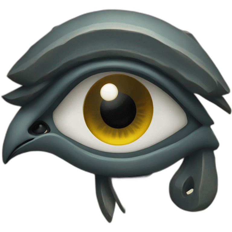 Very serious Horus eye looking up emoji