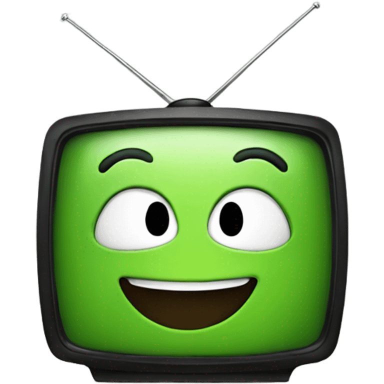 Green tv smiling emoji