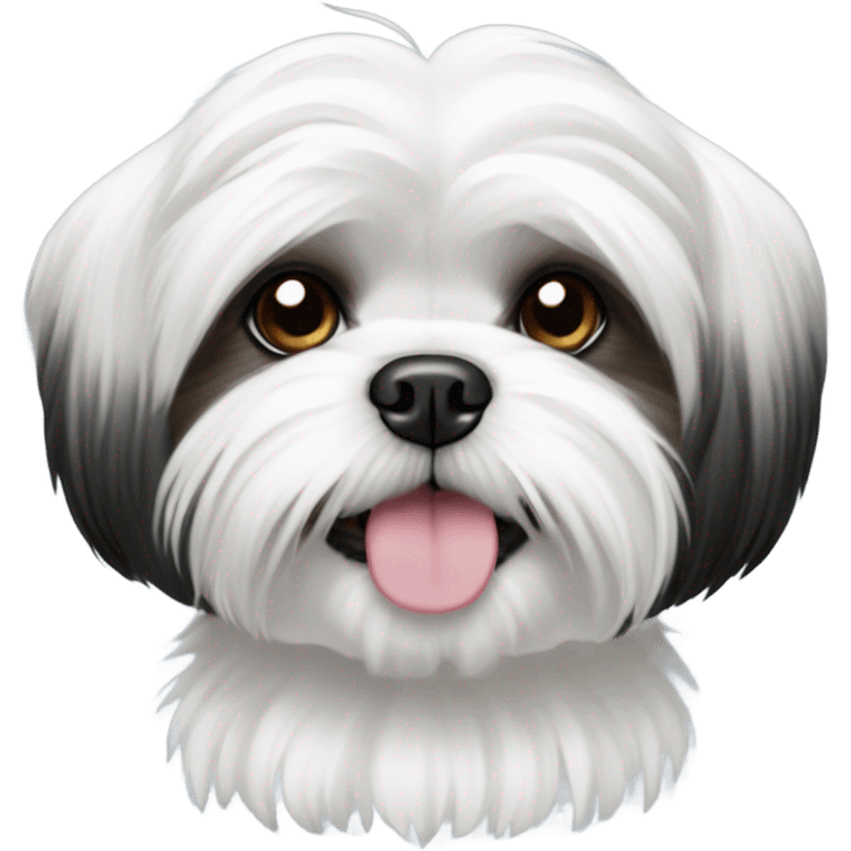 black and white shih tzu maltese dog with underbite emoji