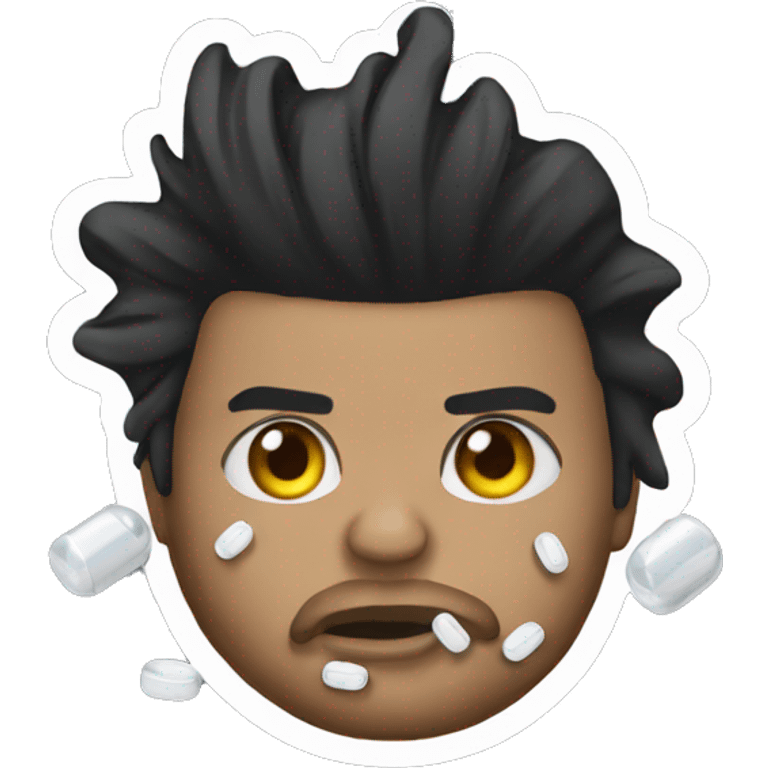 The Weeknd taking pills emoji