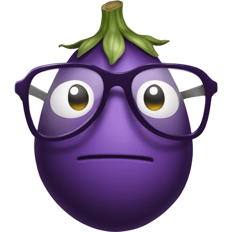 Eggplant with glasses  emoji