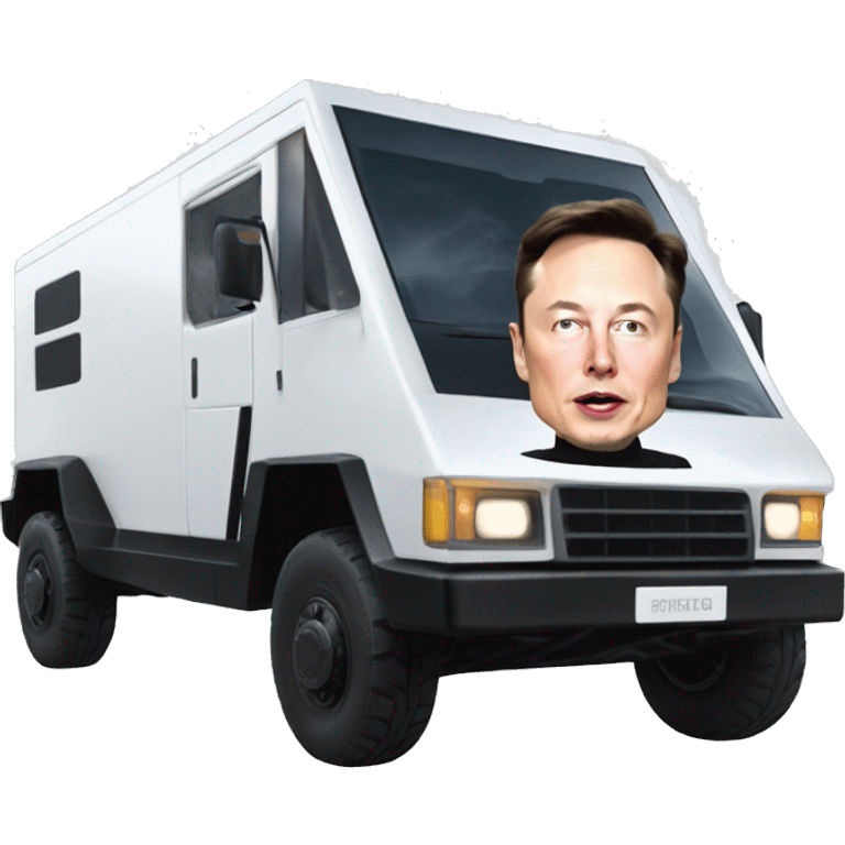 Elon musk dans le cybertruck emoji