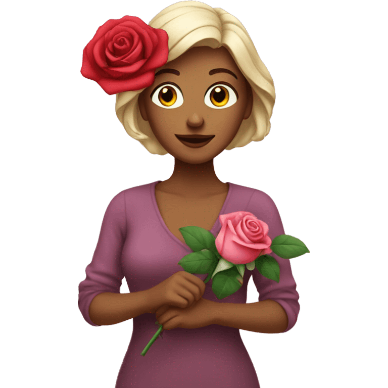 lady with a rose emoji