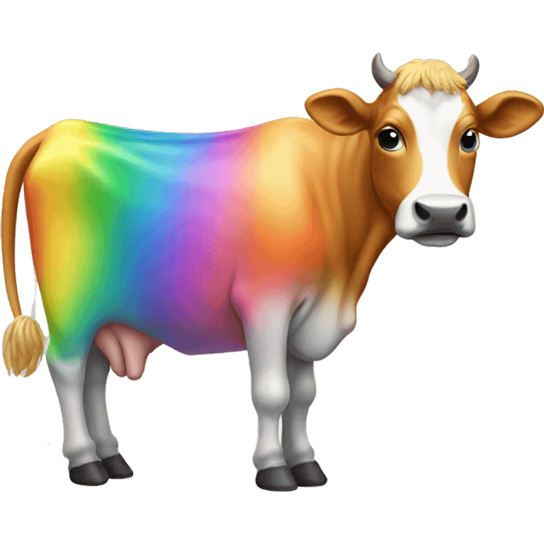 Rainbow cow emoji