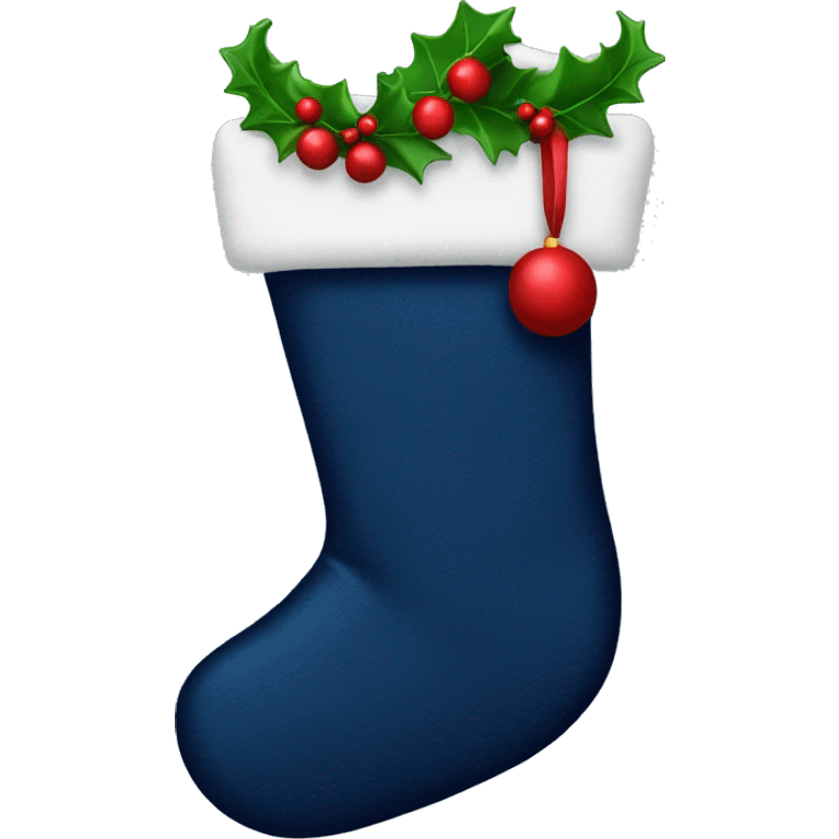 Navy blue Christmas stocking  emoji