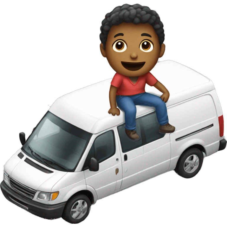 person on top of a van emoji