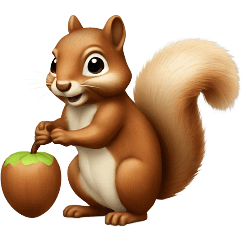 Squirrel with acorn emoji