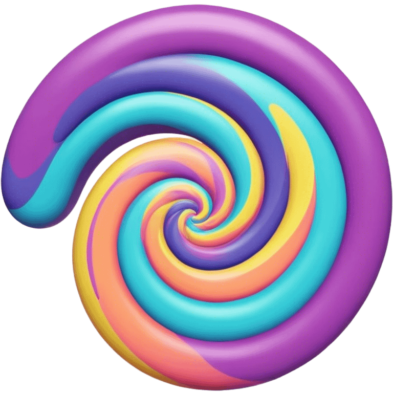 3D, psychedelic colored hippie style swirl emoji