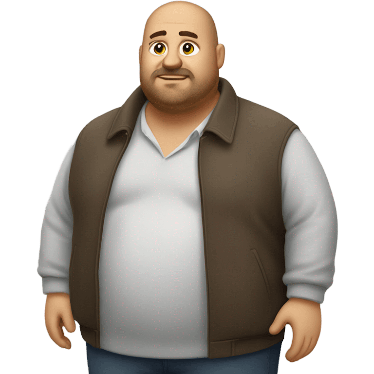 fat italian man, with brown buzz cut and a stubbled beard, wearing smart plain clothes. emoji