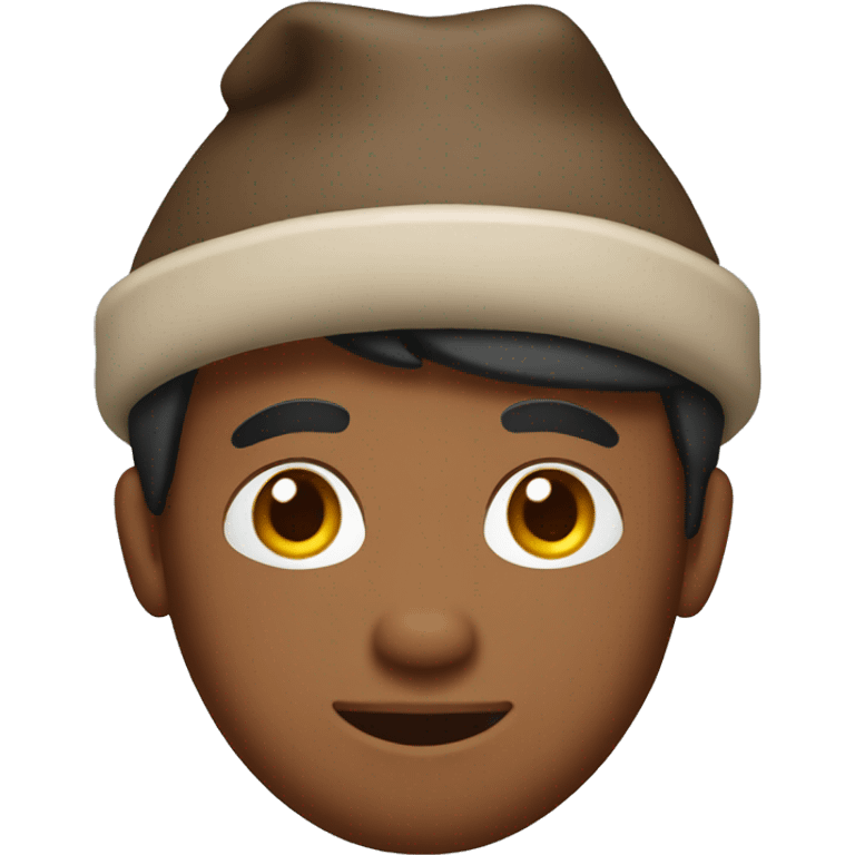 Brown skin man who wear a rudolf hat emoji