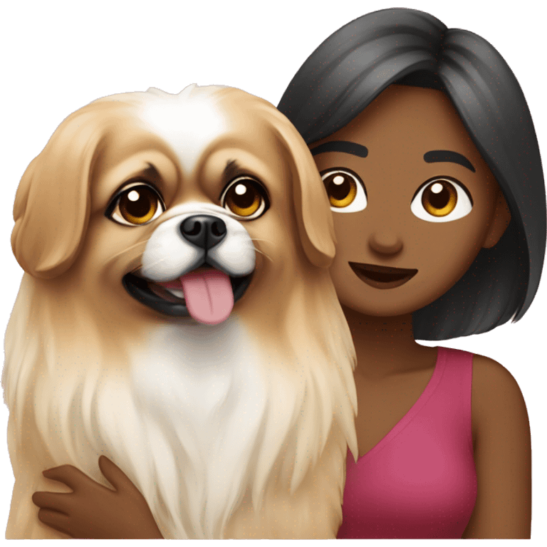 Women with Pekingese emoji