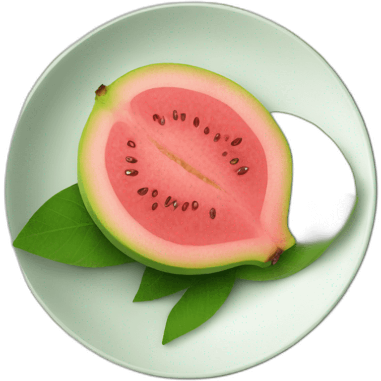 Guava on plate emoji