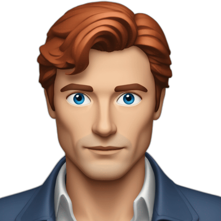 Alain delon cyber engineer blue eyes red hair emoji