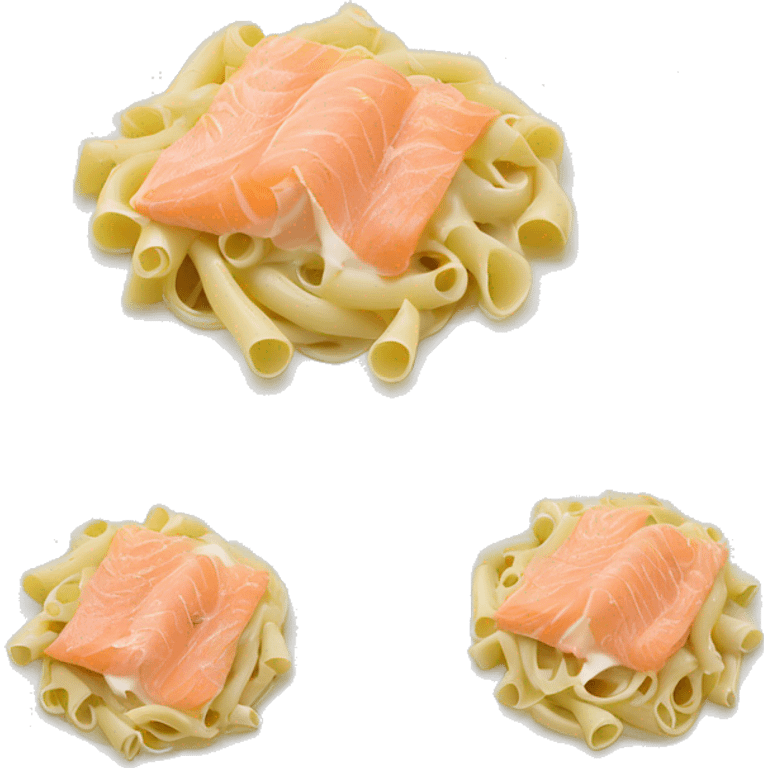 pasta with cream cheese, dill, smoked salmon and lemon creamy sauce emoji