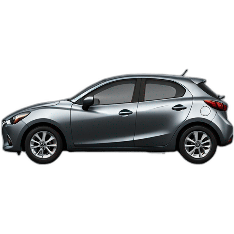 Mazda 2 space gray sedan with trunk emoji