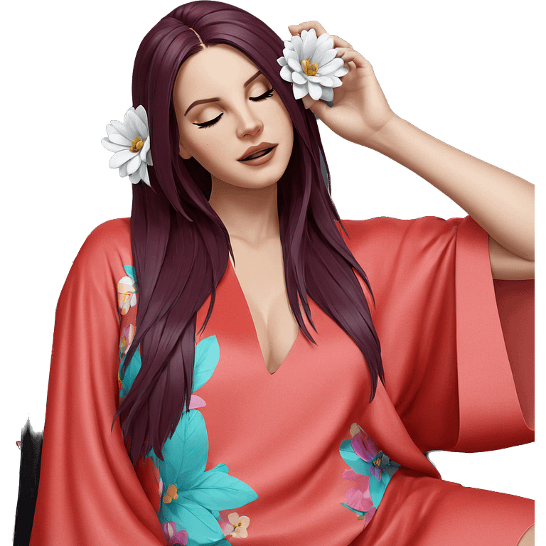 serene girl with flower hair emoji