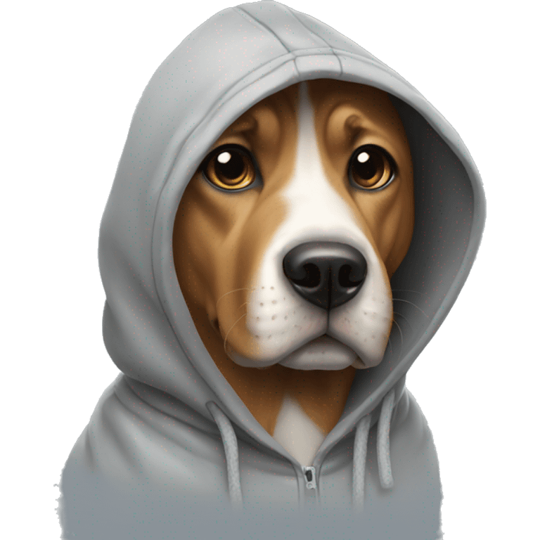 Dog wearing a hoodie emoji